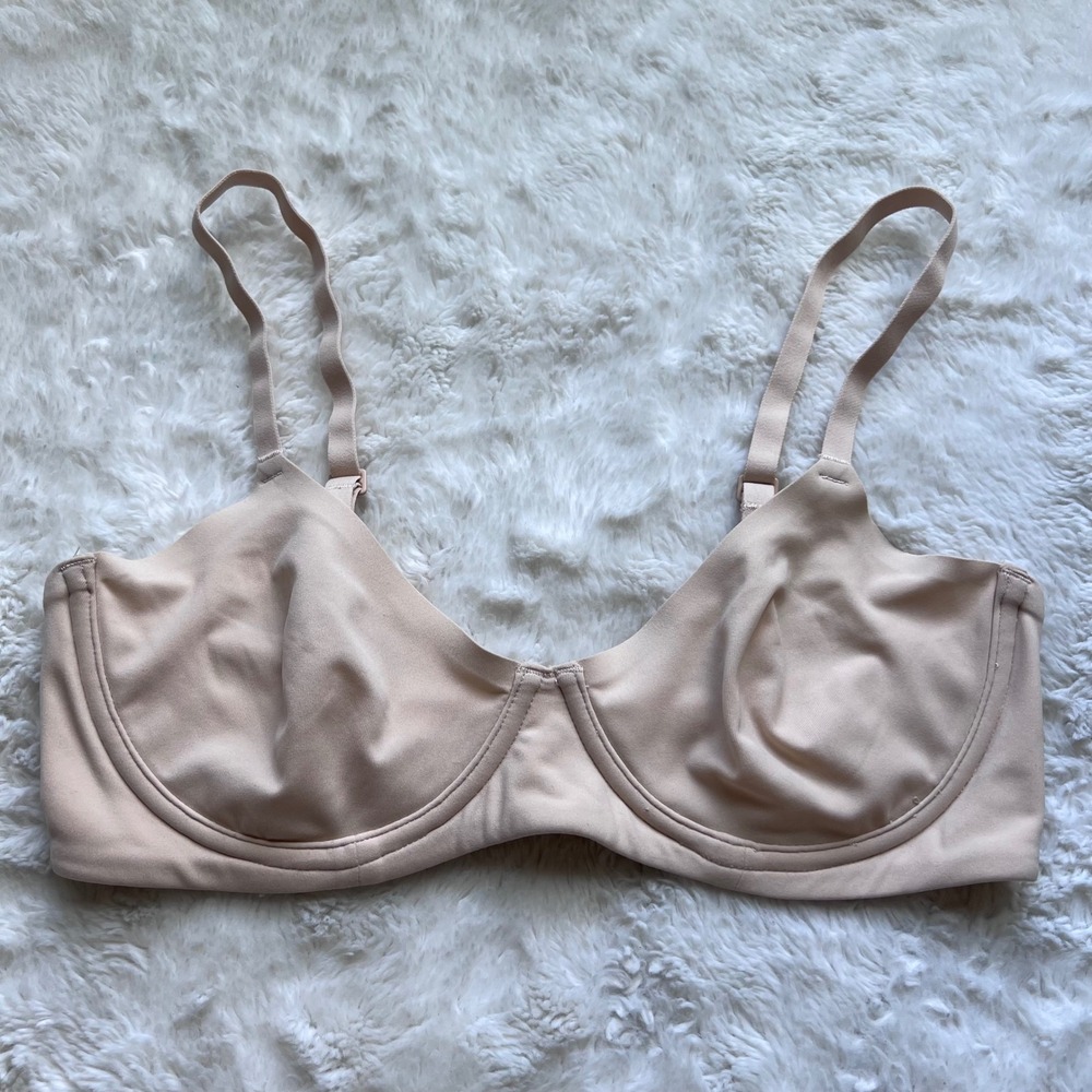 Skims Fits Everybody Underwire Bra 34C Clay Nude Tan Adjustable Straps RN158973 - Picture 4 of 10